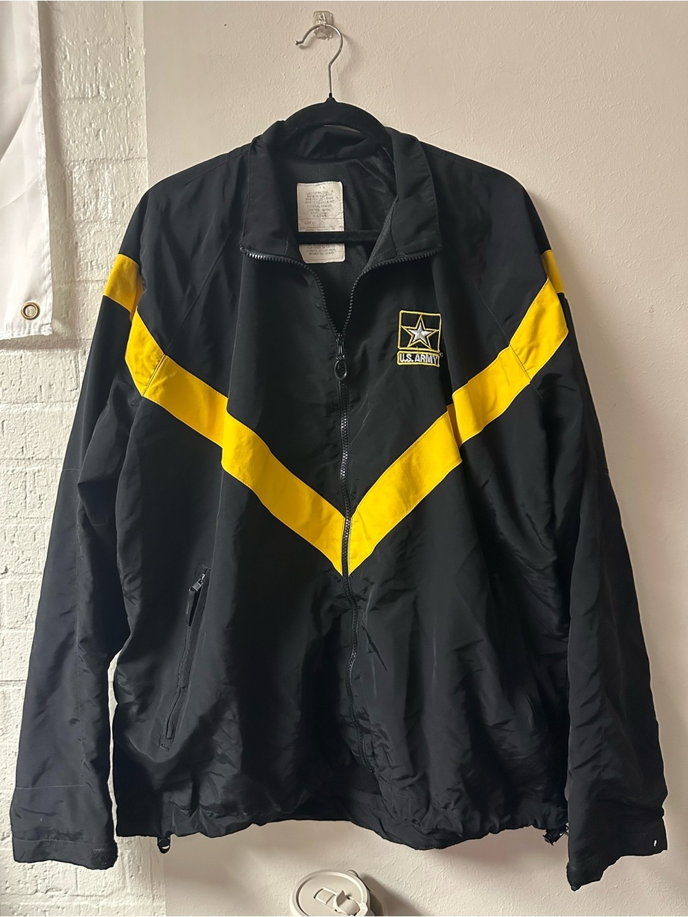 U.S. Army Black and Yellow Chevron Windbreaker Jacket
